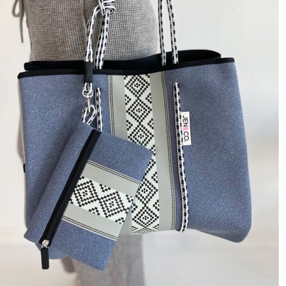 NWOT Annabella Aztec Jen & CO Neoprene Tote - Picture 1 of 13